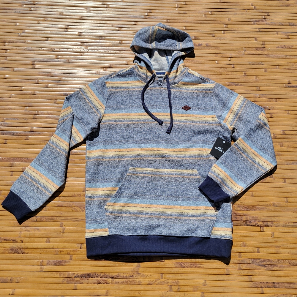 O'Neill Striped Beach Hoodie Rockley Pullover New - Picture 2 of 12